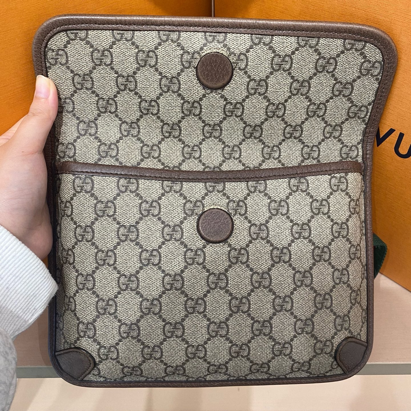 Gucci - Tiger Head Belt Bag 54387 - GG Supreme coated canvas with leather trim - Beige and Brown - (Medium)