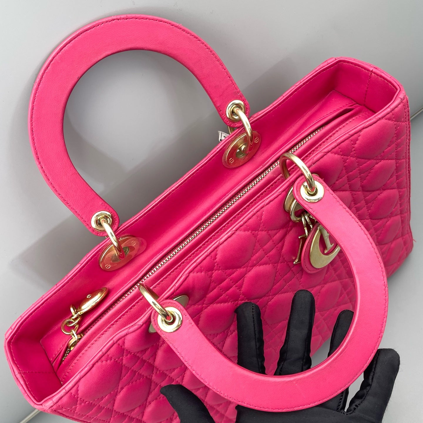 Dior - Lady Dior - Leather - Pink - (Large)