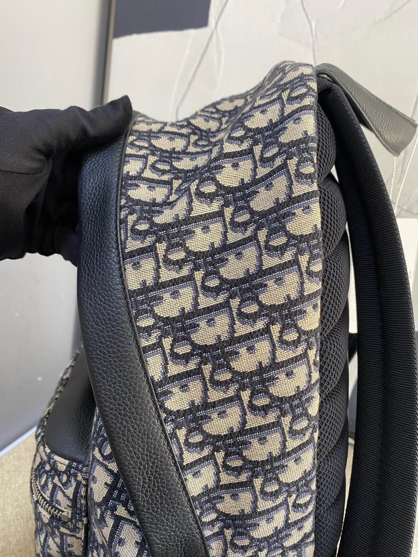 Dior - Oblique Canvas Backpack - Oblique canvas with leather trim and mesh backing - Multicolour - (large)