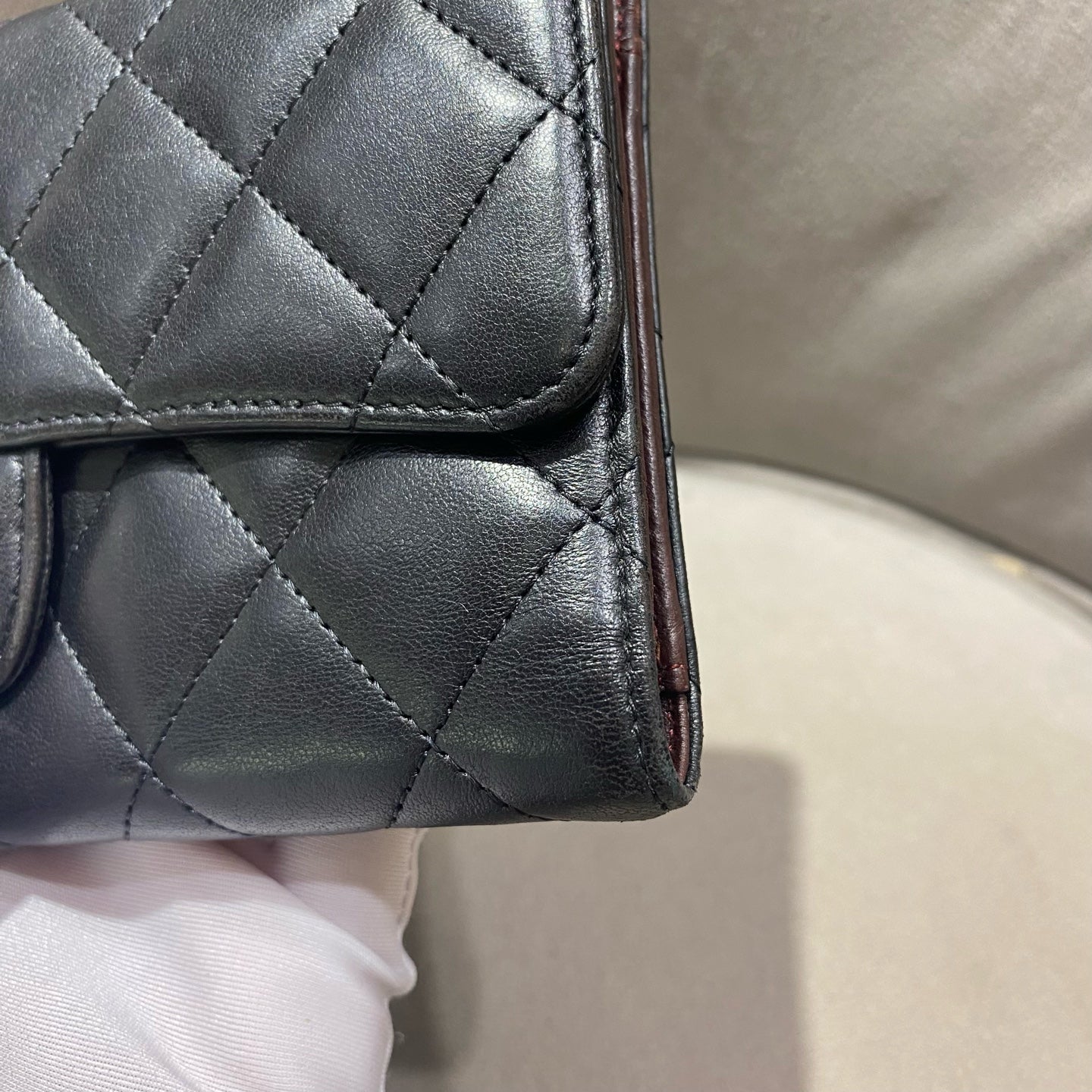 Chanel - Classic Flap Long Wallet - Lambskin leather - Black - (Medium)