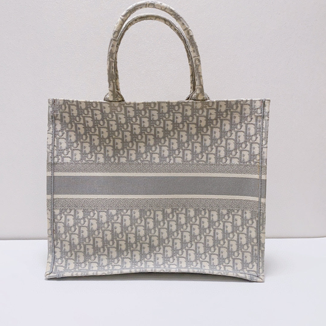 Dior - Book Tote - Jacquard canvas - Grey - (Large)
