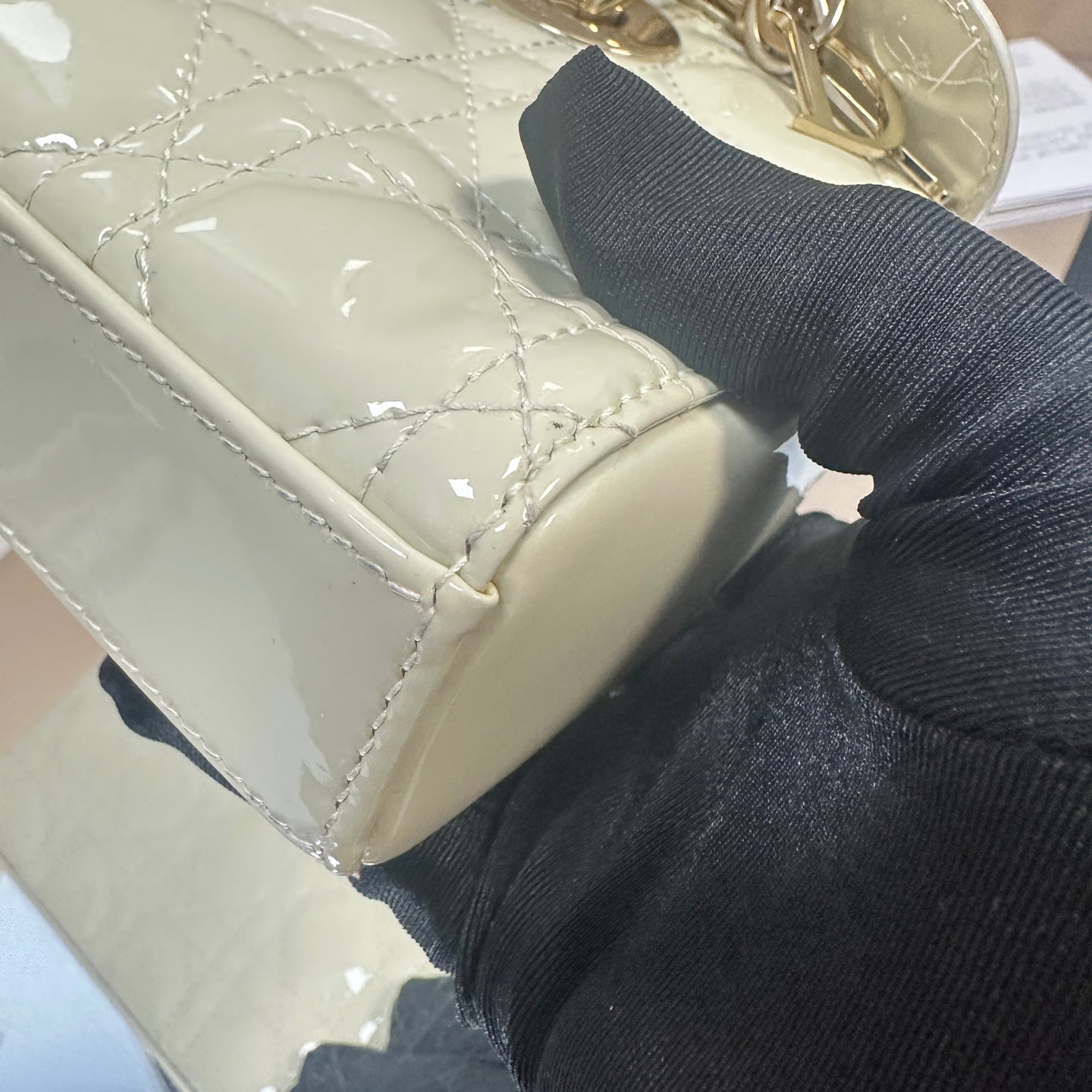 Dior - Lady D-Joy - Patent leather - White - (Small)