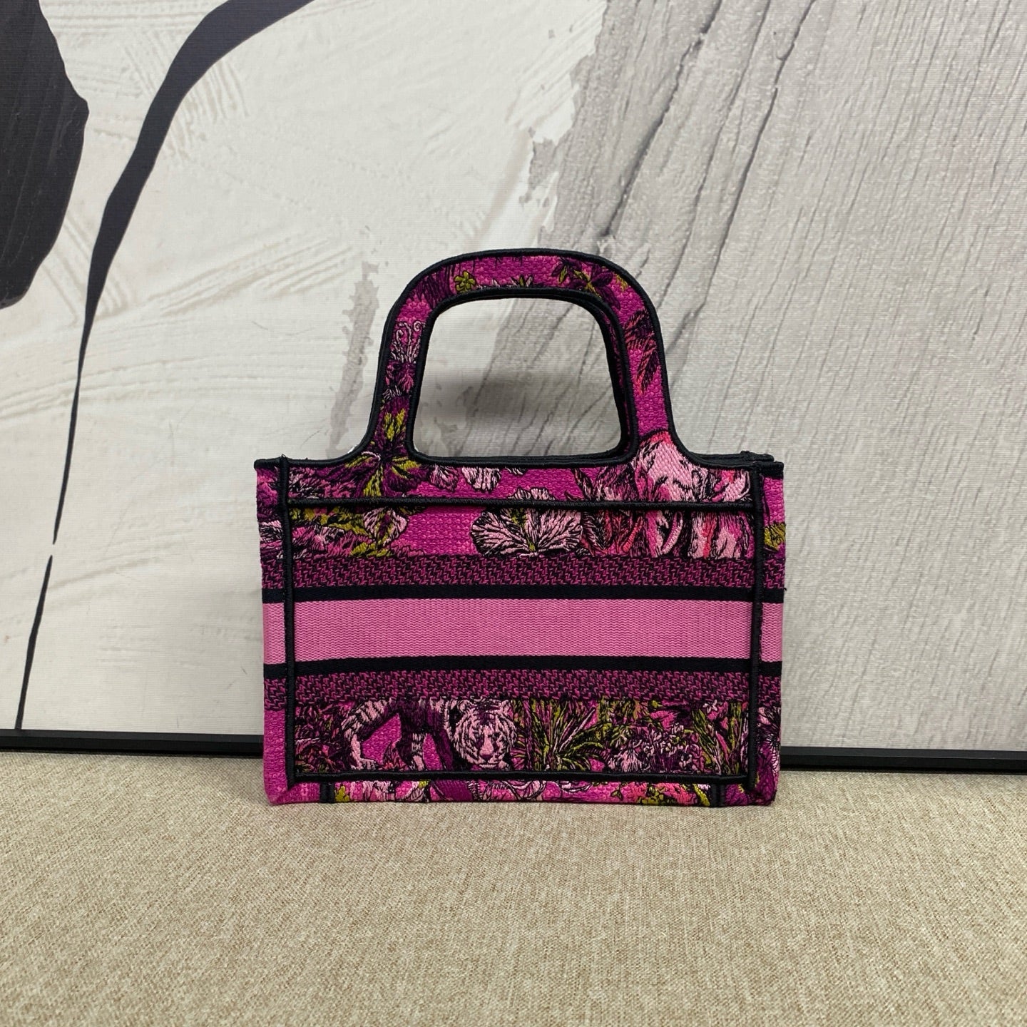 Dior - Book Tote Mini - Embroidered canvas - Pink - (mini)