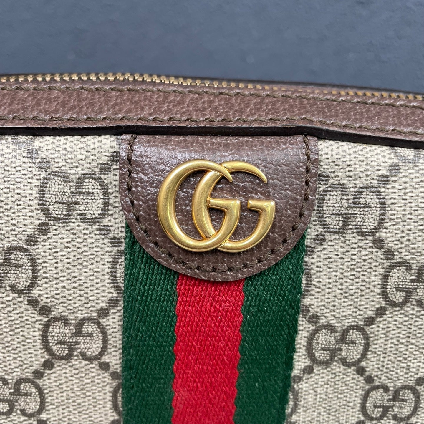 Gucci - Ophidia Small Crossbody Bag - GG Supreme canvas with textured leather trim - Beige, Brown, Green, Red - (Small)