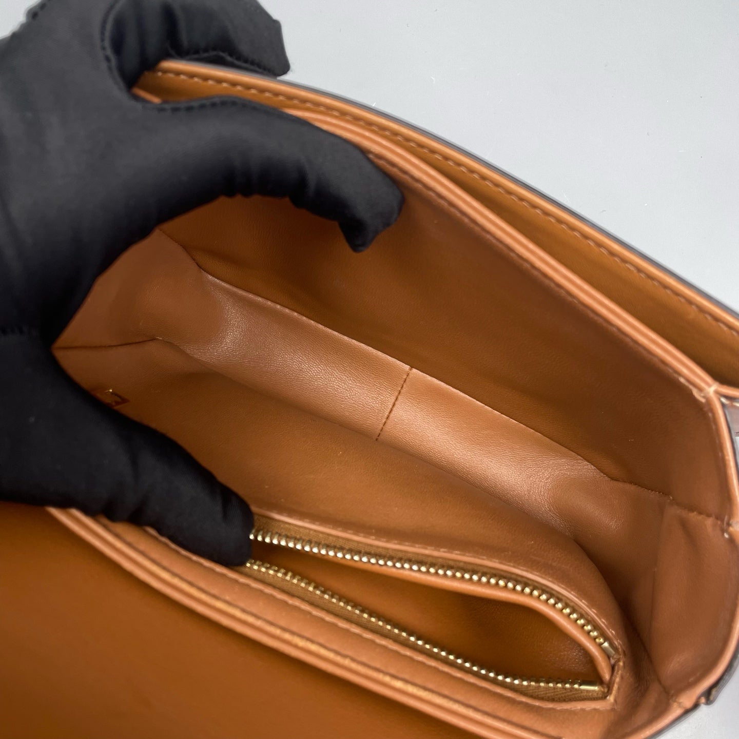 Celine - Teen Triomphe - Coated Canvas and Leather - Caramel and White - (mini)