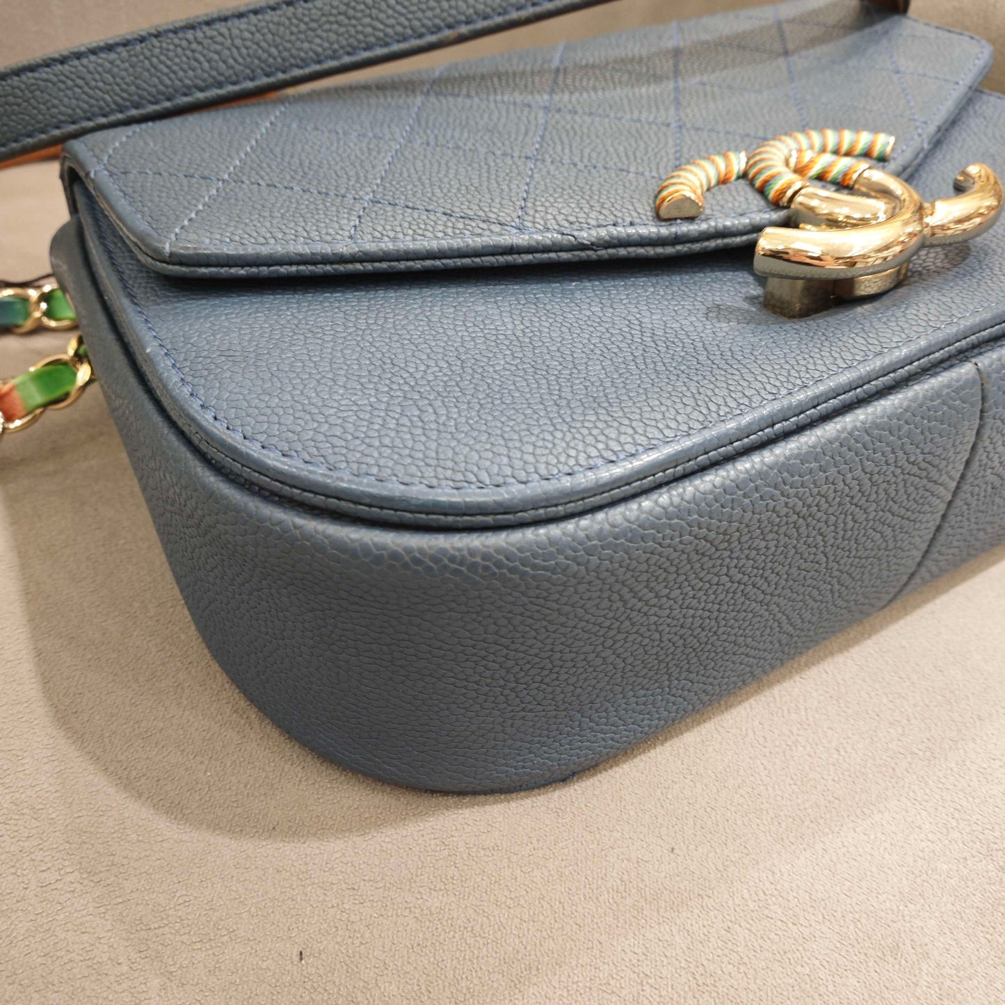 Chanel - Cuba Messenger Bag - Caviar leather - Blue - (Small)