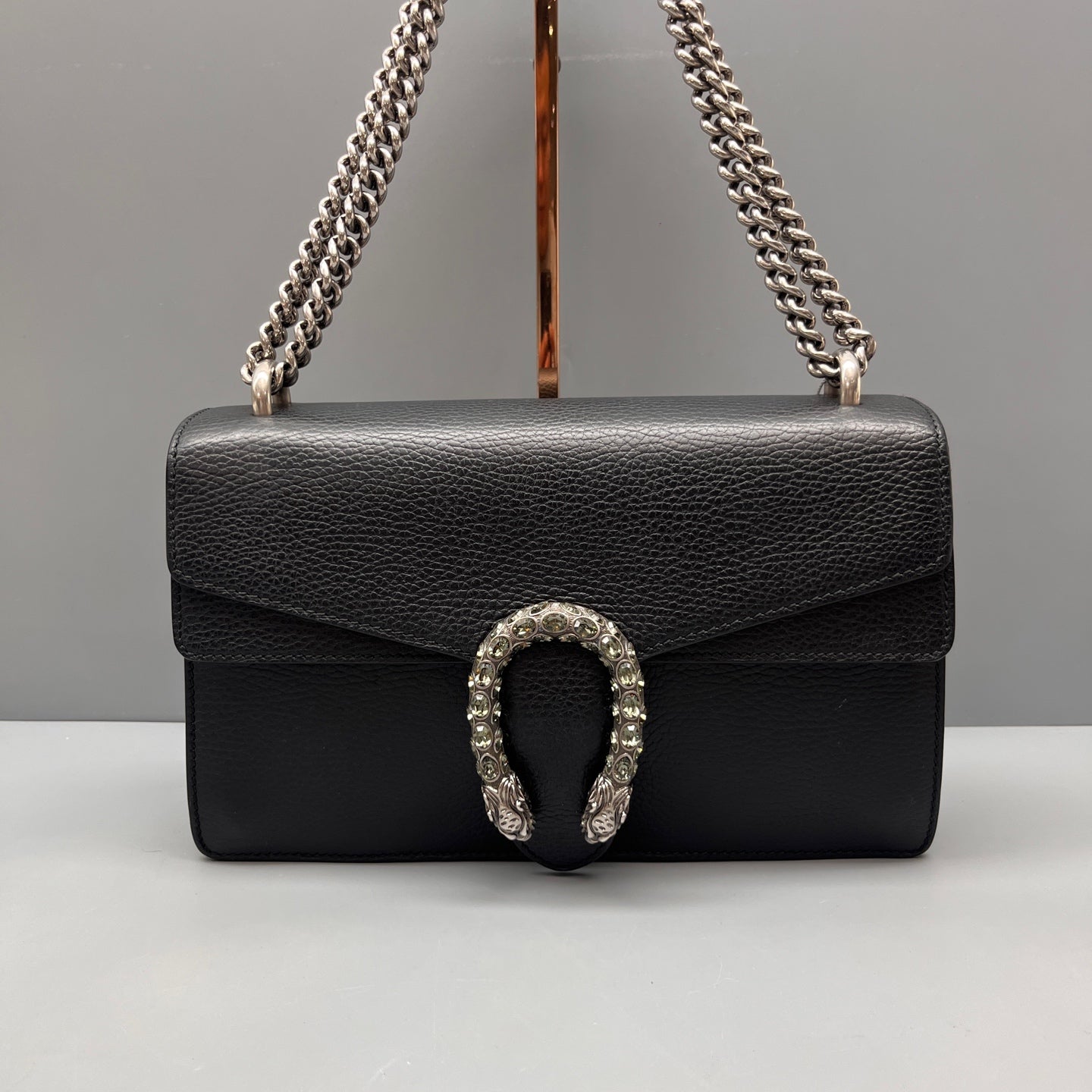 Gucci - Dionysus Shoulder Bag - Pebbled leather - Black - (medium)