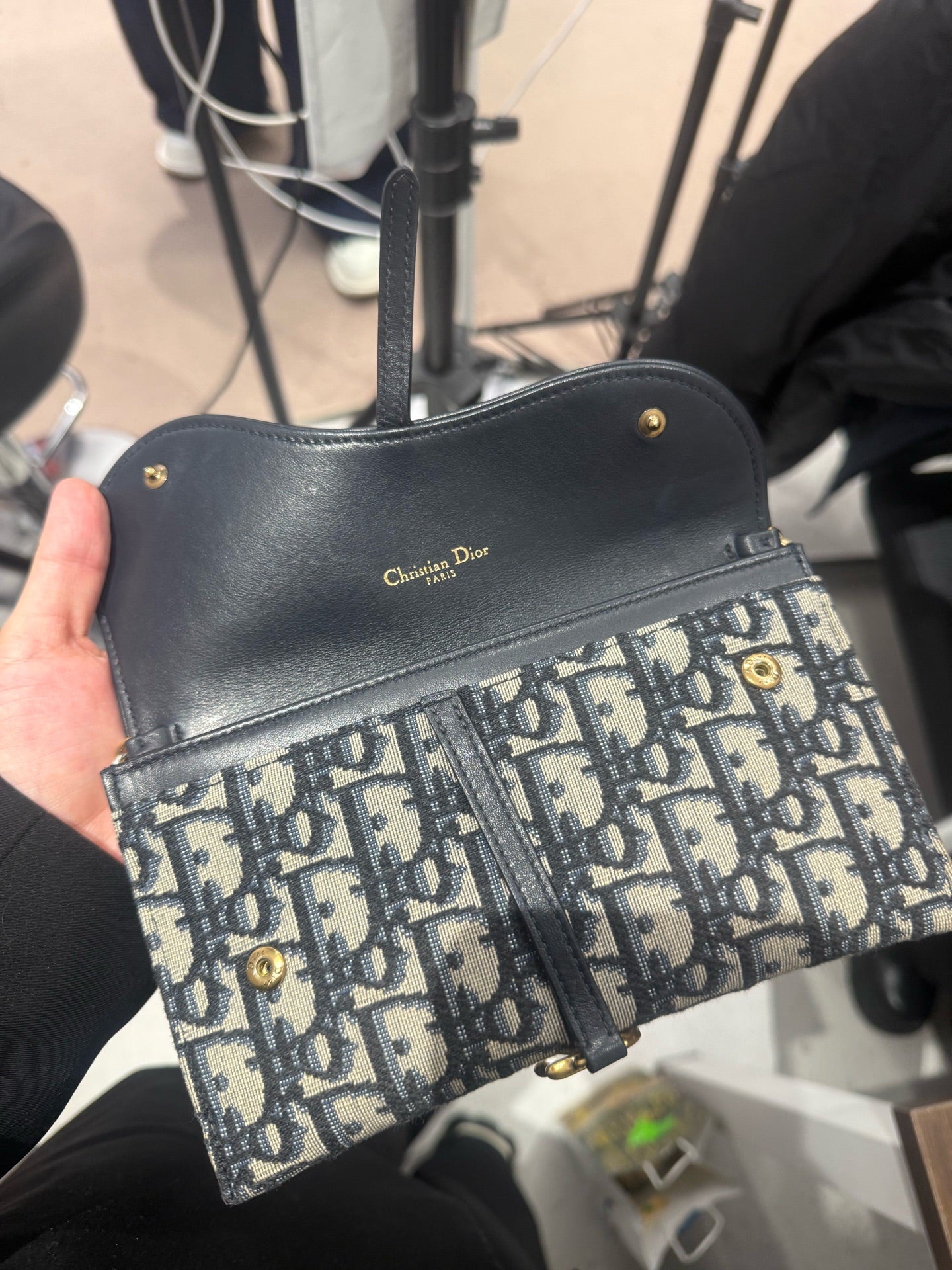 Dior - Oblique Embroidery Wallet On Chain Two-in-One - Embroidered jacquard canvas with leather trim - Multicolour - (mini)