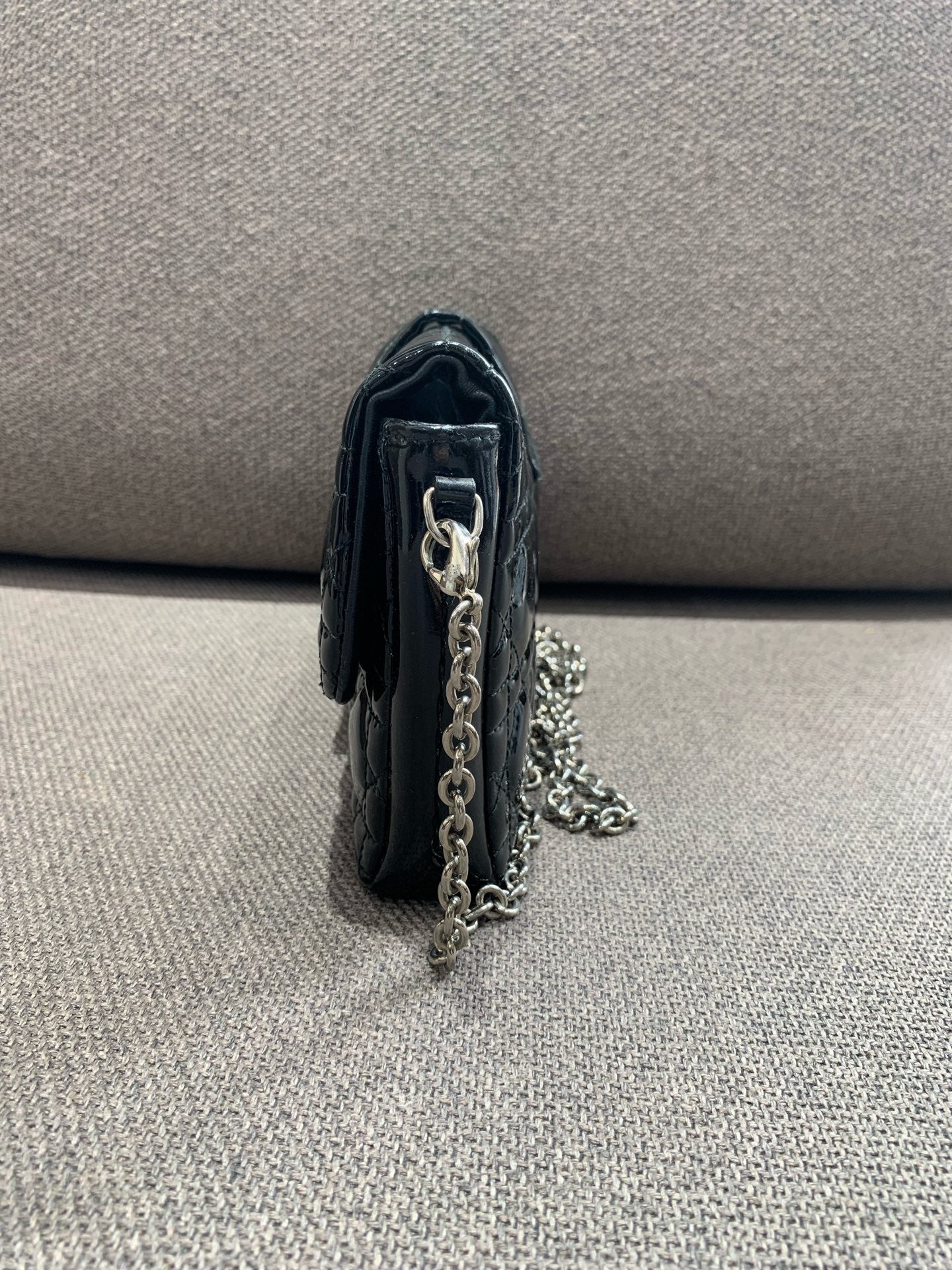 Dior - Lady Dior Wallet on Chain - Patent leather - Black - (mini)