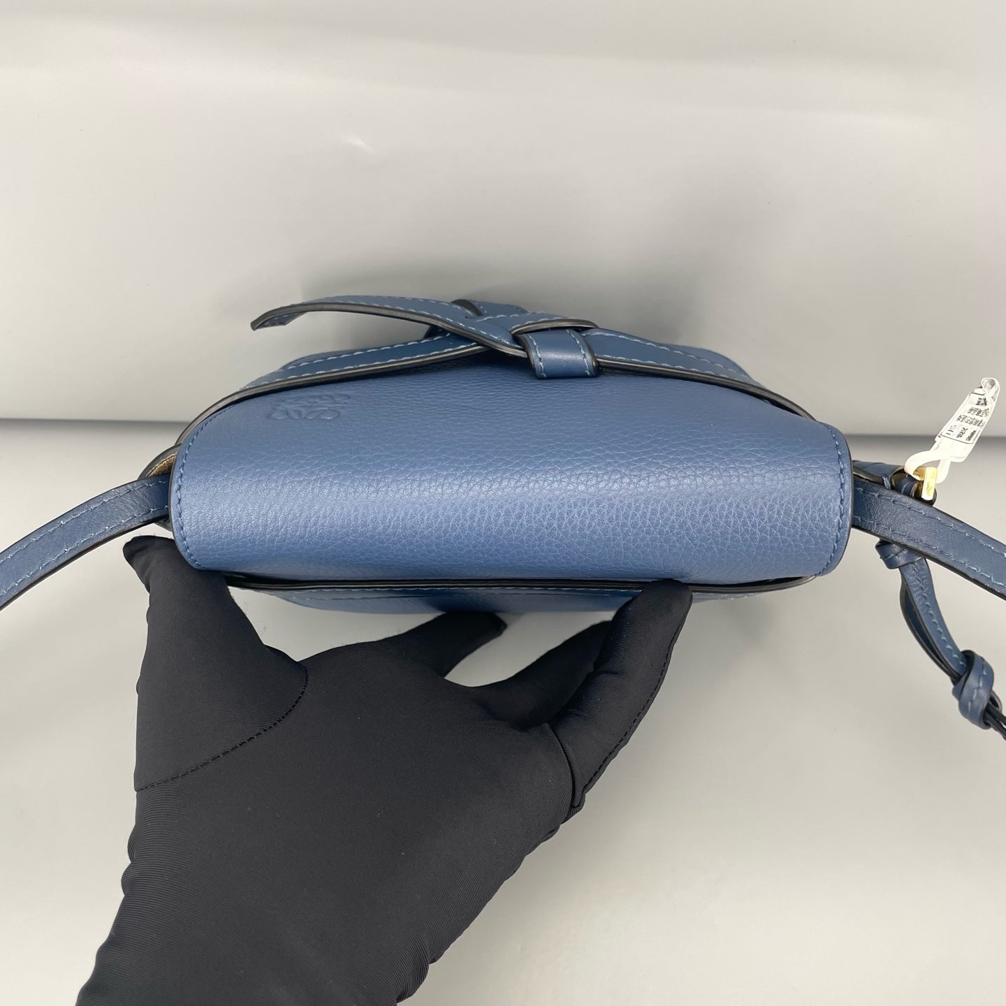 Loewe - Gate Mini Saddle Bag - Grained leather - Blue - (mini)