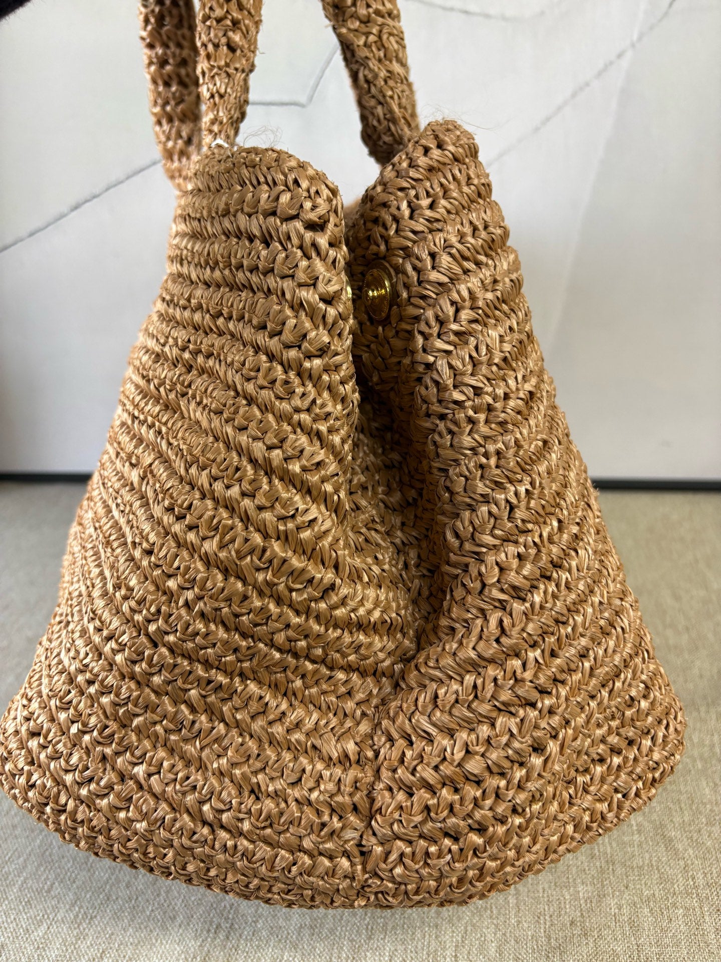 Prada - Woven Beach Tote Bag BN2302 - Raffia - Natural - (Large)