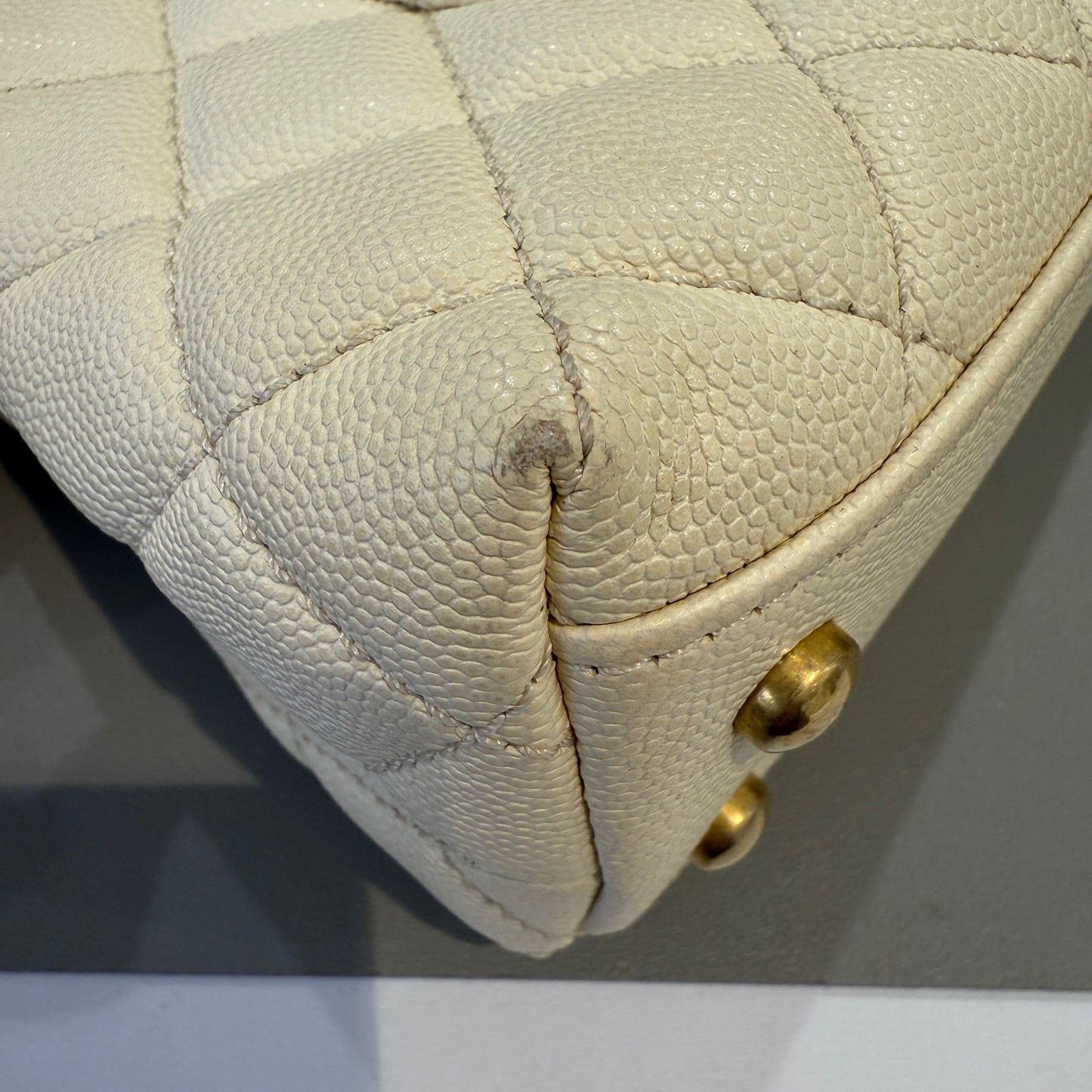 Chanel - Coco Handle - Caviar leather with exotic snakeskin handle - White - (Small)