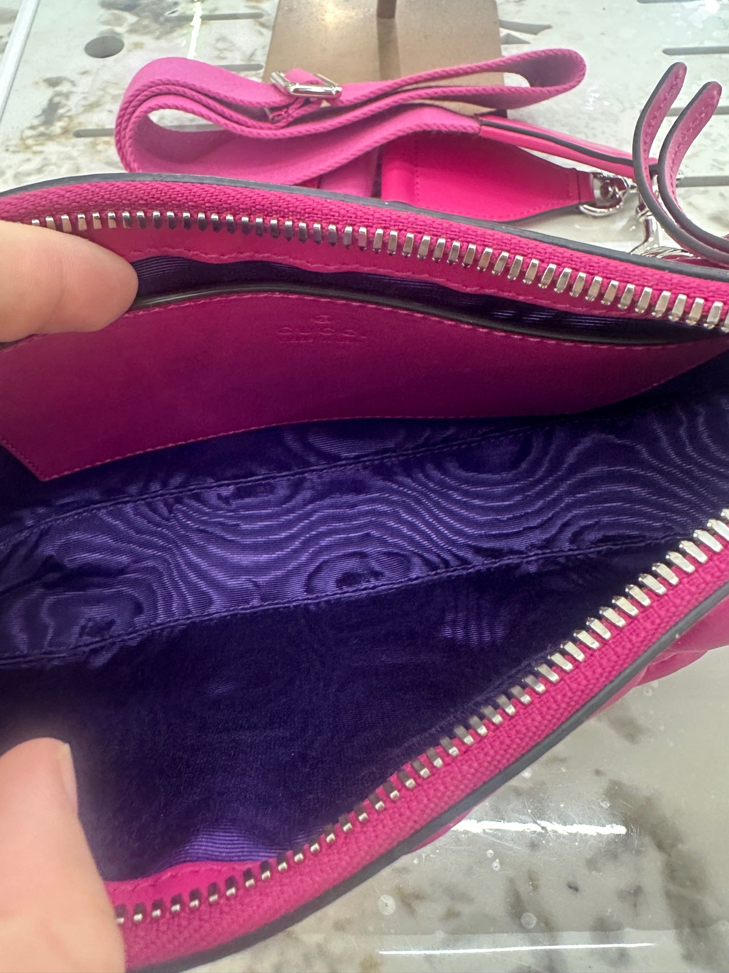 Gucci - GG Matelassé Handbag - Padded leather with leather trim - Pink - (small)