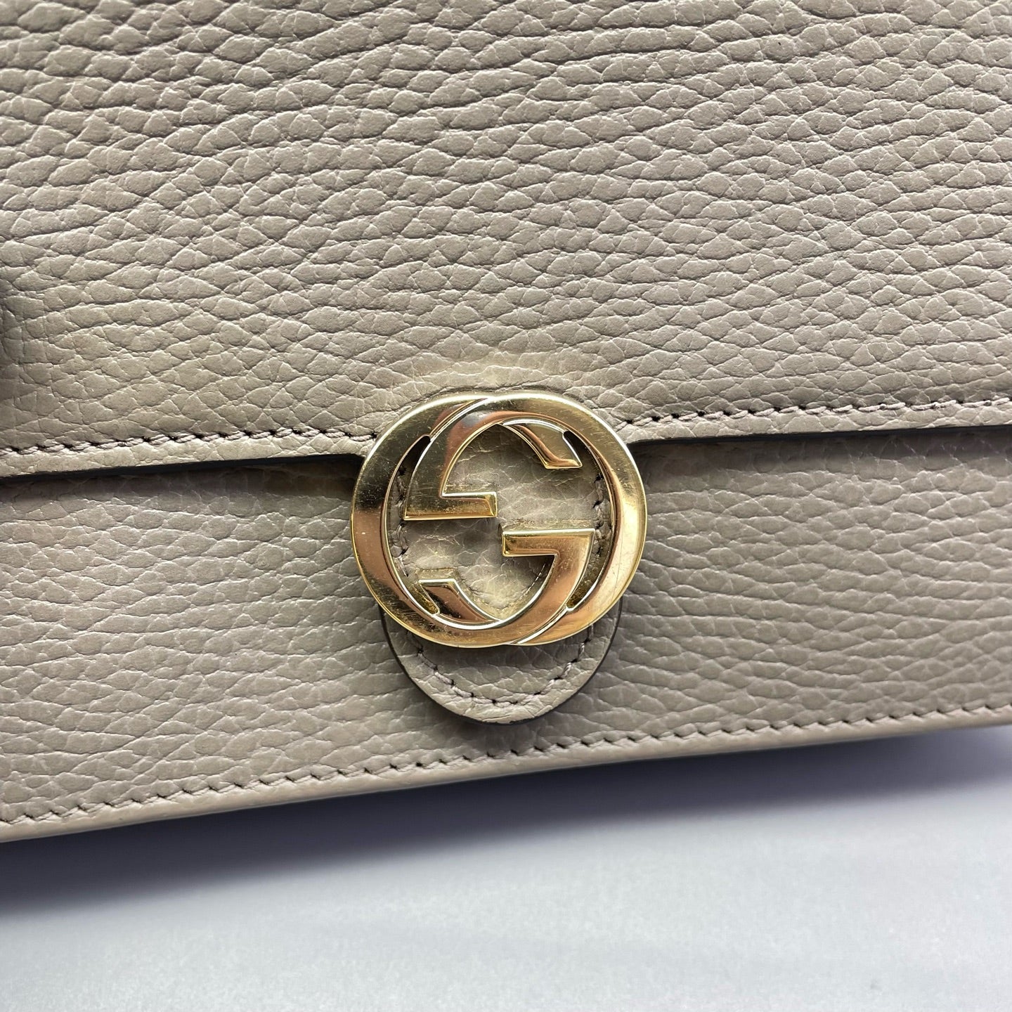 Gucci - Interlocking G WOC - Grained leather - Grey - (small)