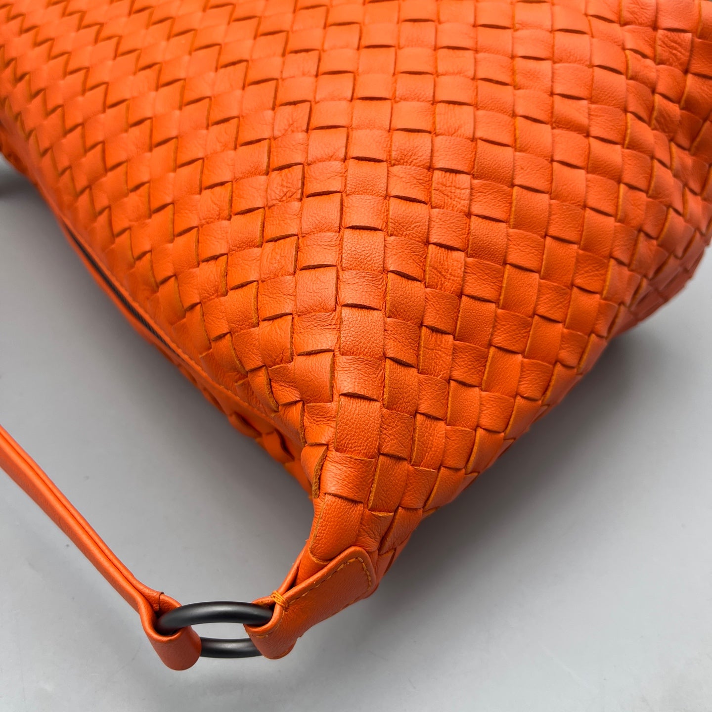 Bottega Veneta - Intrecciato Shoulder Bag (A7055) - Leather - Orange - (small)