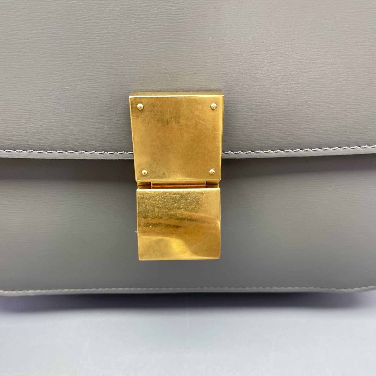 Celine - Classic Box Bag - Smooth calfskin leather - Grey - (medium)