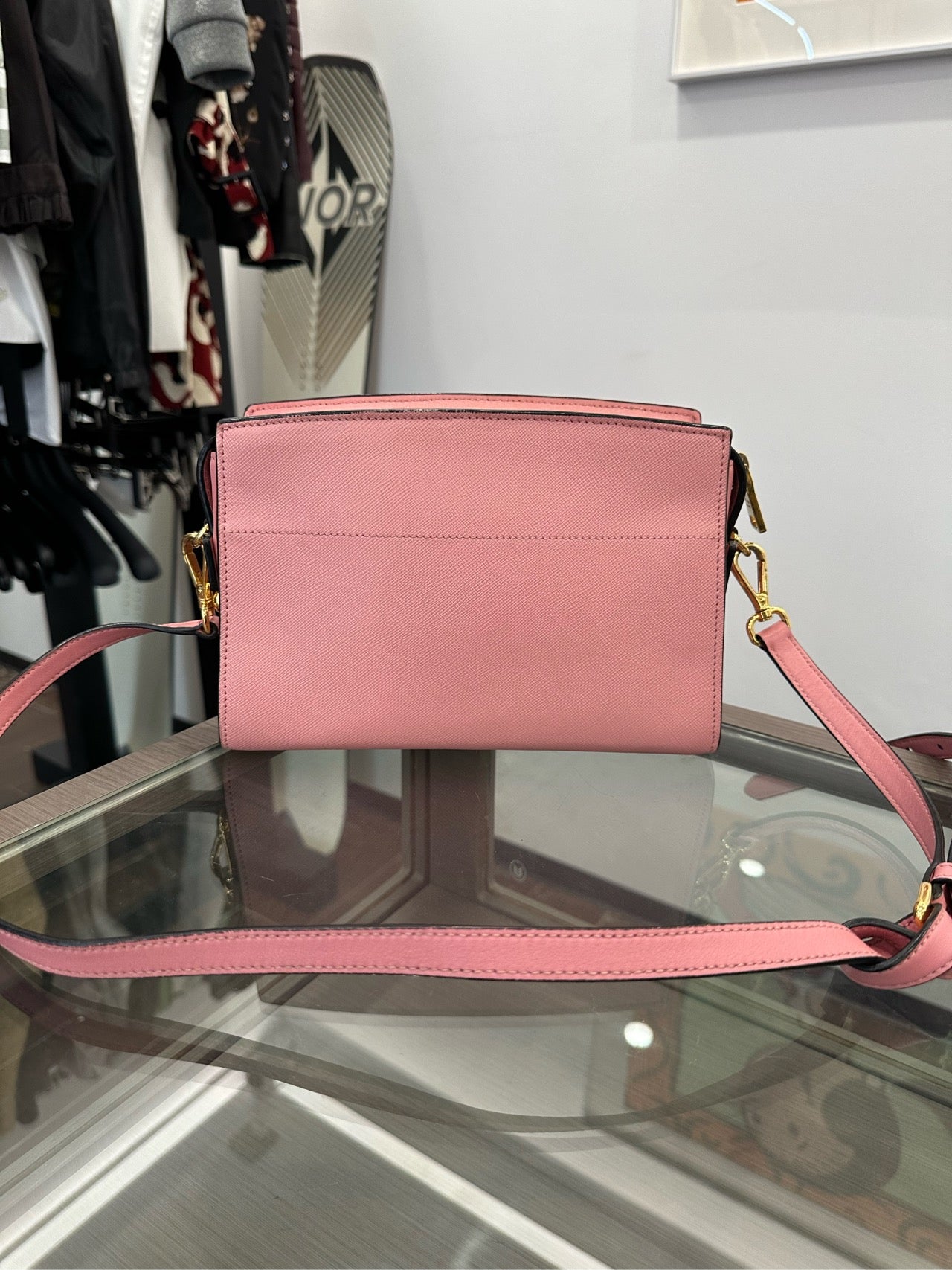 Prada - Saffiano Leather Camera Bag - Saffiano leather - Pink - (Small)