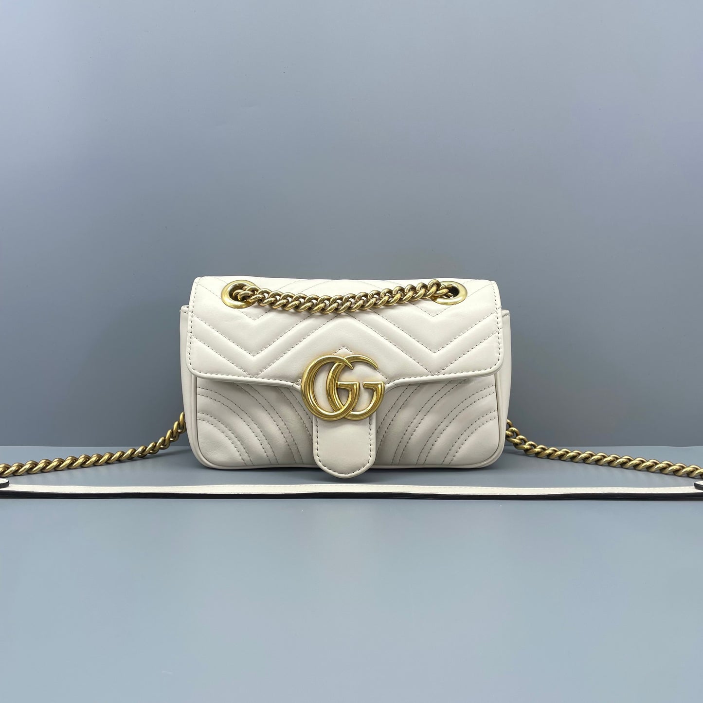 Gucci - Marmont Matelassé Mini Bag - Leather - White - (Mini)