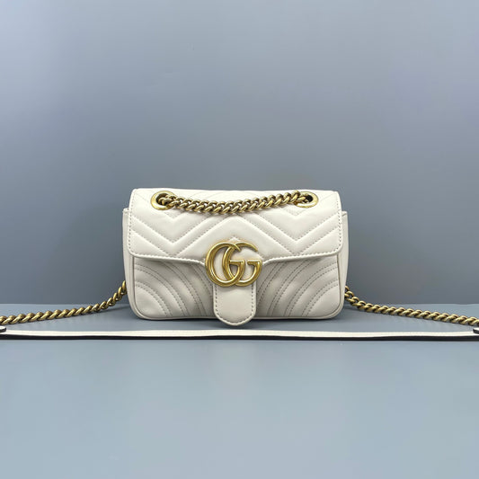 Gucci - Marmont Matelassé Mini Bag - Leather - White - (Mini)