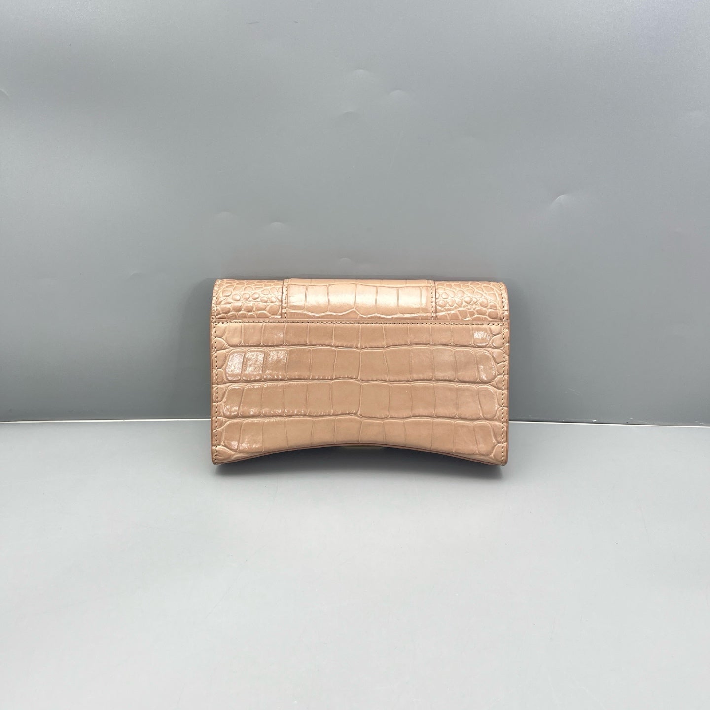 Balenciaga - Hourglass WOC - Crocodile-embossed calfskin leather - Beige - (mini)