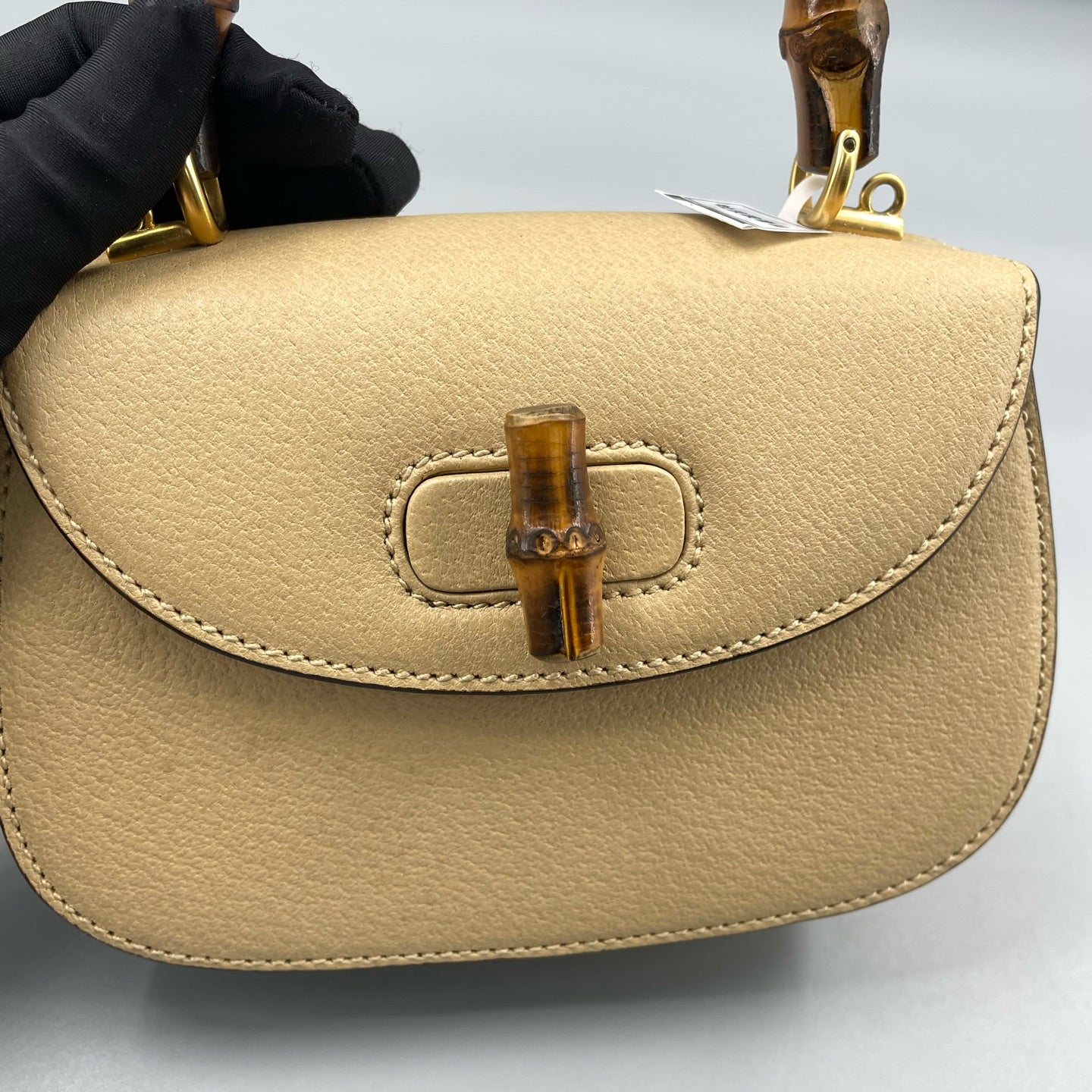 Gucci - Diana Bamboo Mini Top Handle Shoulder Bag - Grained leather - Milk Tea Beige with Gold-Tone Hardware - (Mini)