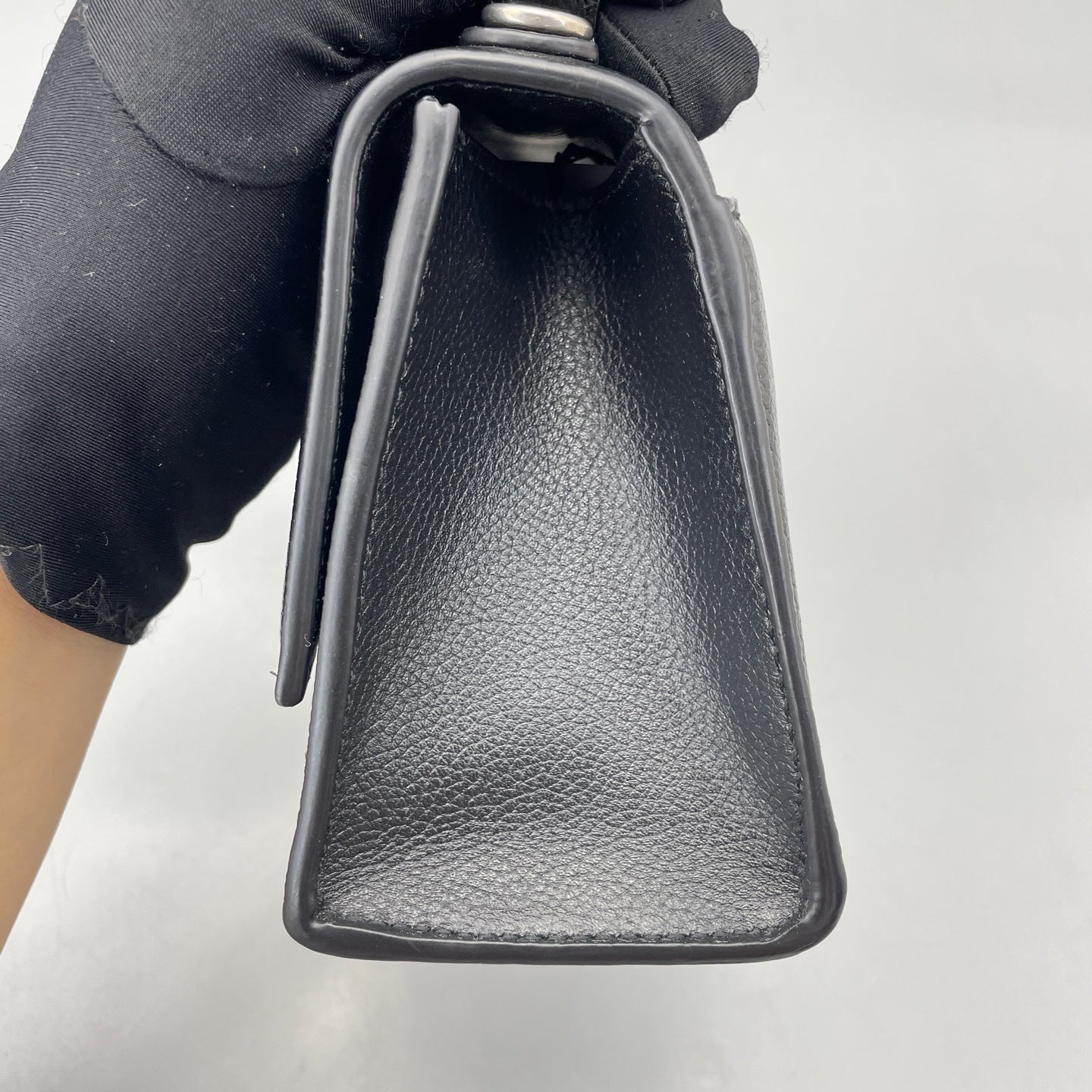 Balenciaga - Hourglass XS - Pebbled leather - Black - (mini)
