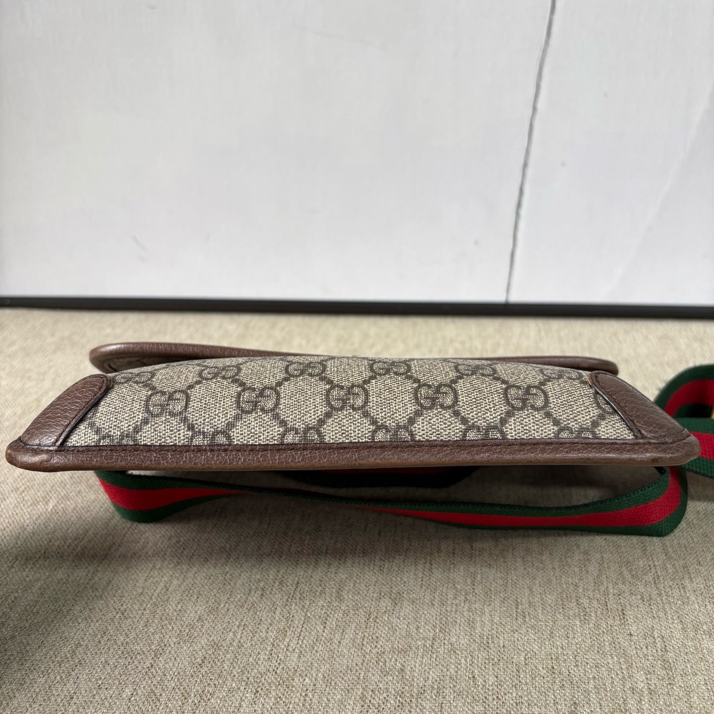 Gucci - Tiger Head Belt Bag 031 - GG Supreme canvas with leather trim - Beige and Brown with Red and Green Web Stripe - (mini)