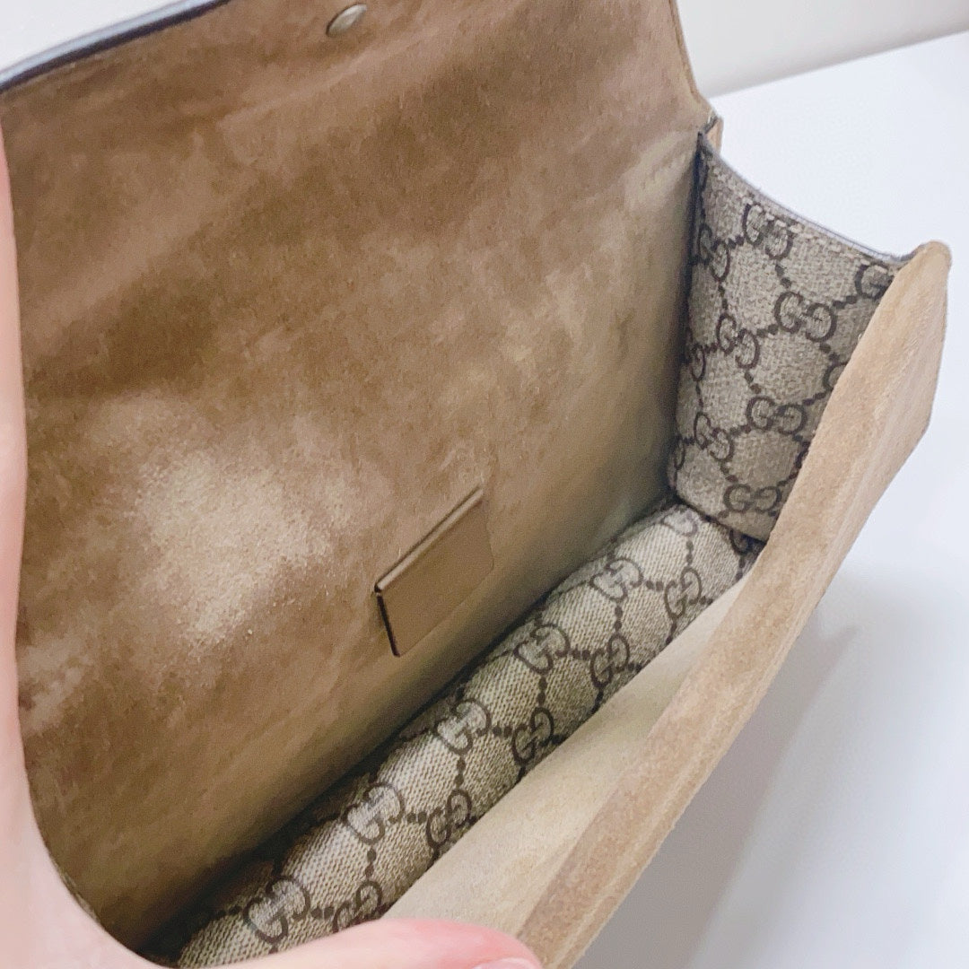 Gucci - Dionysus Small Shoulder Bag - GG Supreme coated canvas and suede - Beige and Camel - (Small)