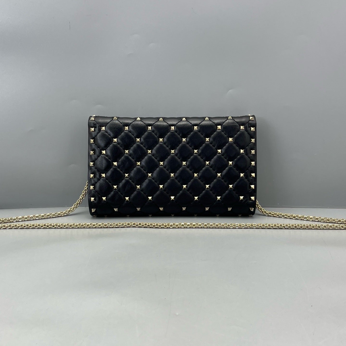 Valentino - Rockstud Wallet On Chain (WOC) - Leather - Black - (mini)