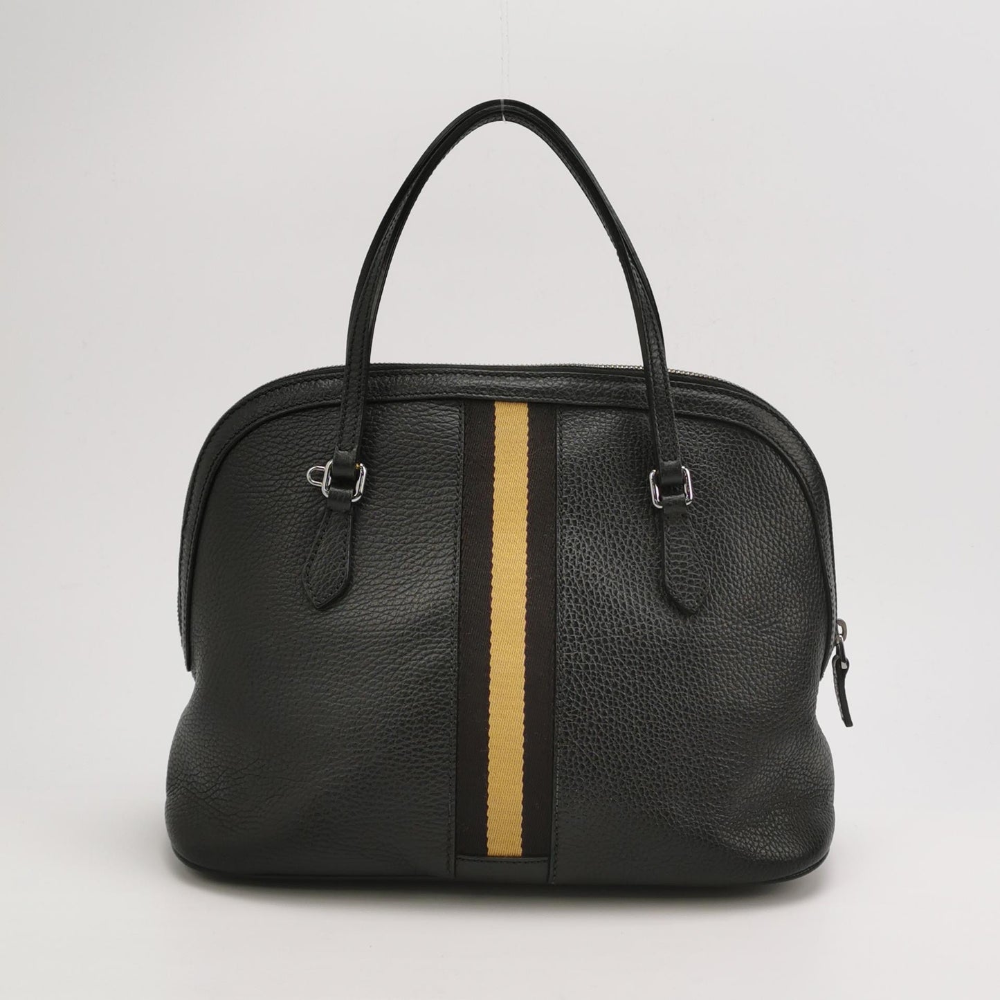 Gucci - Dome Bag with Web Stripe - Grained leather and canvas - Black - (Medium)