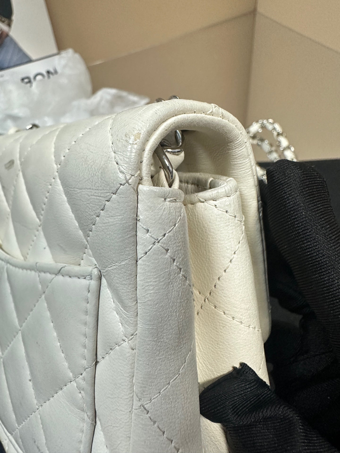 Chanel - Classic Flap Mini Square - Lambskin leather - White - (mini)