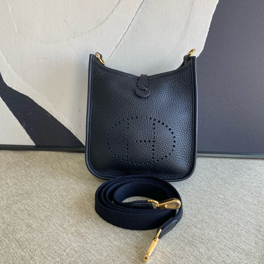 Hermès - Evelyne 16 mini - Taurillon Clemence leather - Black - (mini)