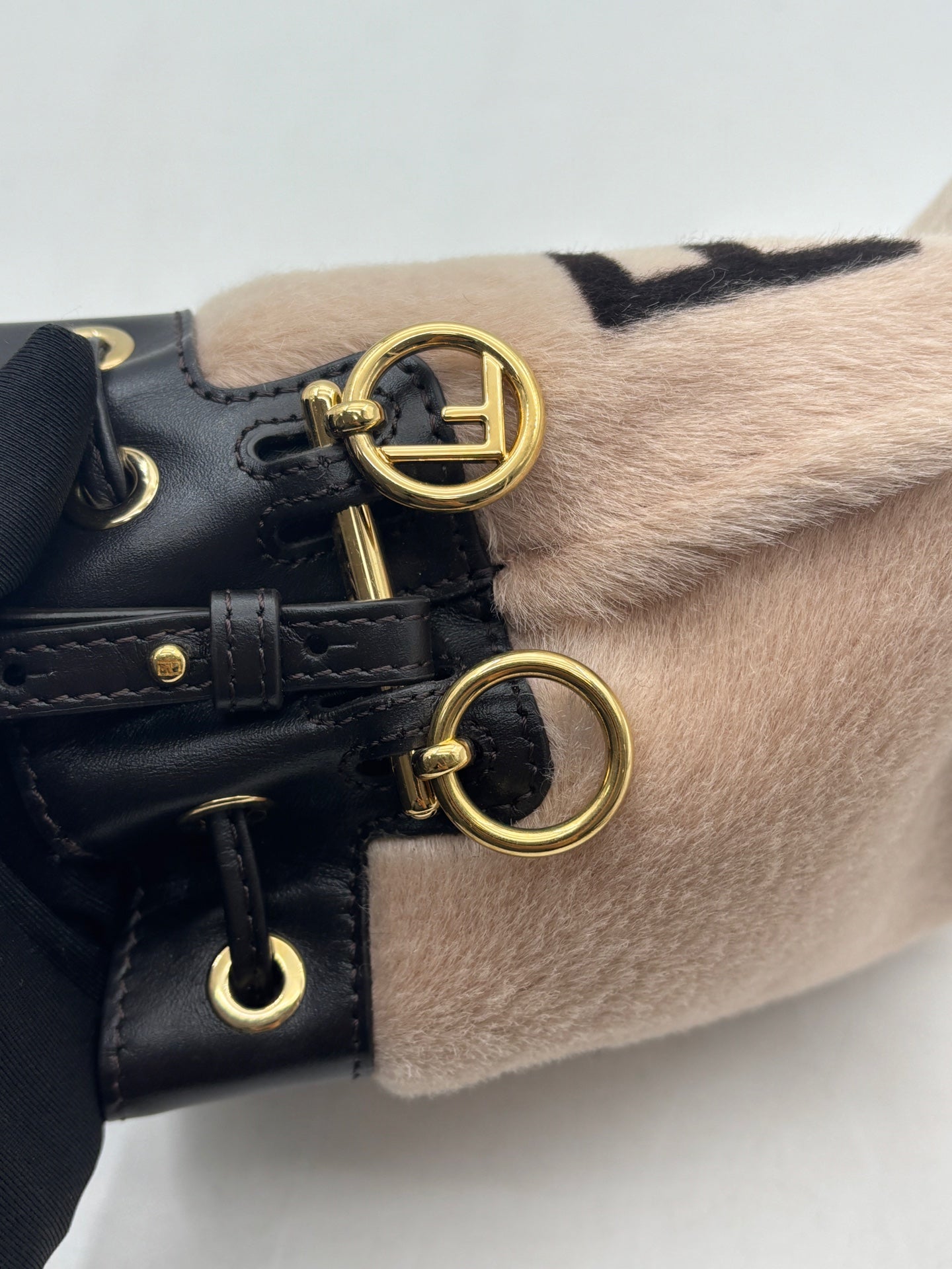 Fendi - Mon Tresor - Pony-style calfskin and Leather - Beige and Black - (mini)