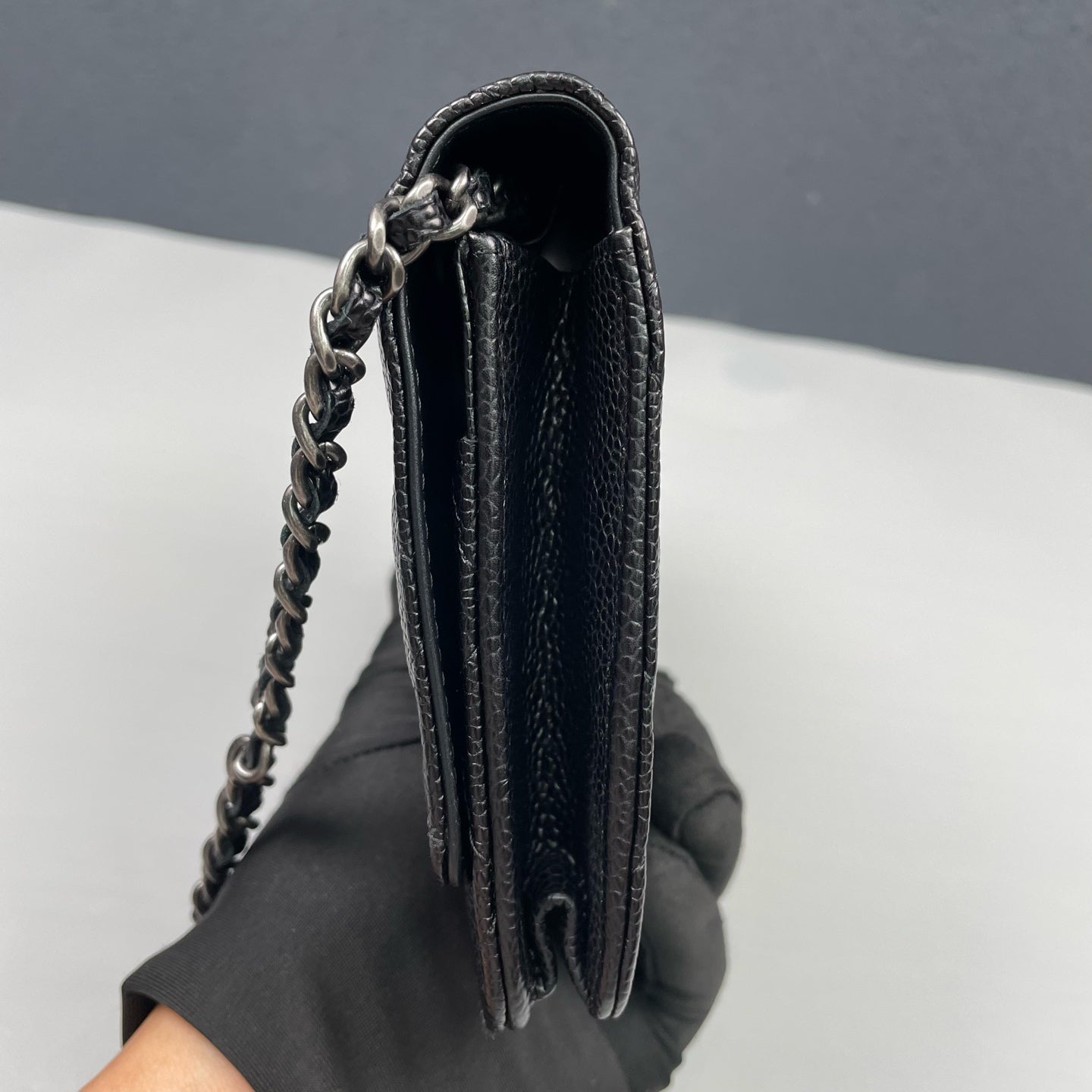Chanel - 2.55 Wallet on Chain (WOC) - Grained calfskin leather - Black - (mini)
