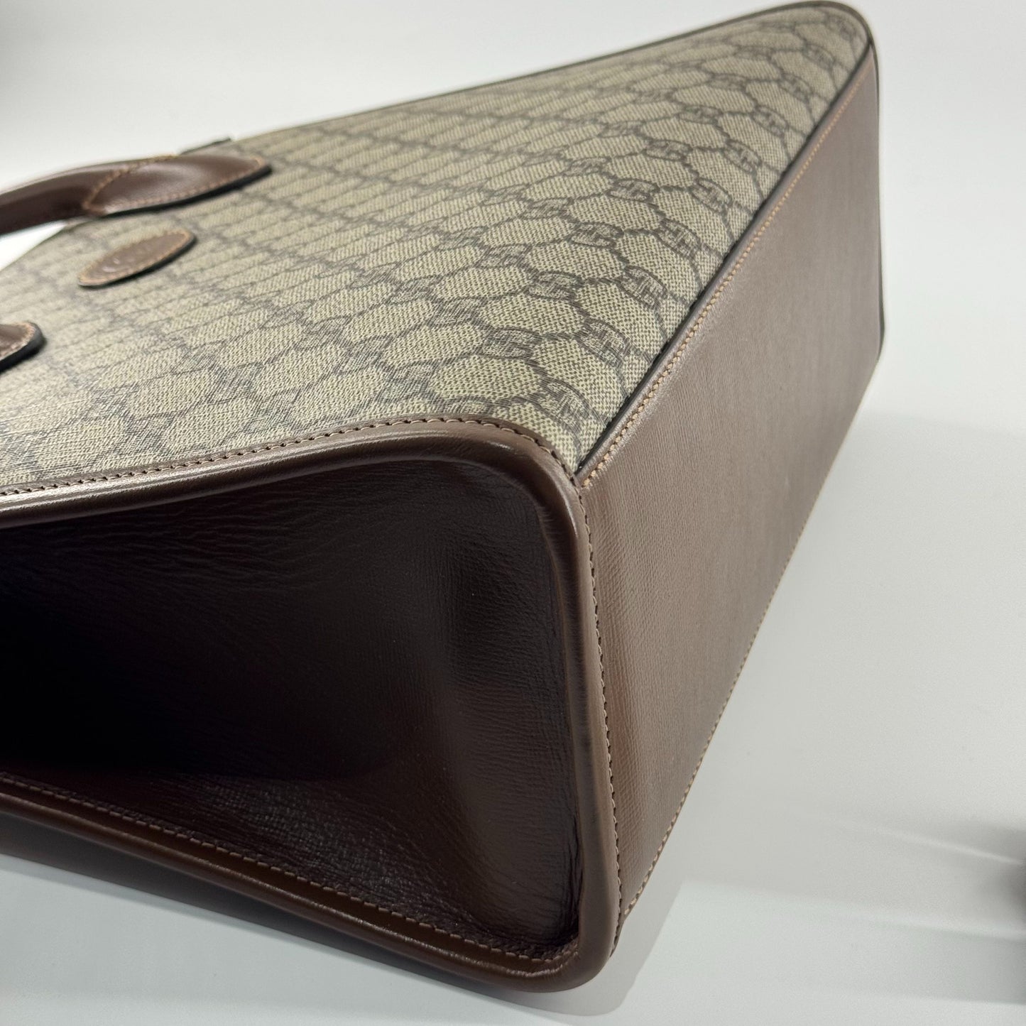Gucci - Ophidia Small Tote Bag - GG Supreme coated canvas with leather trim - Beige and Brown - (small)
