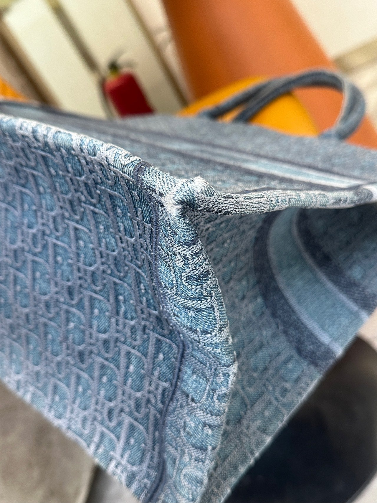 Dior - Book Tote - Denim with embroidery - Blue - (Large)
