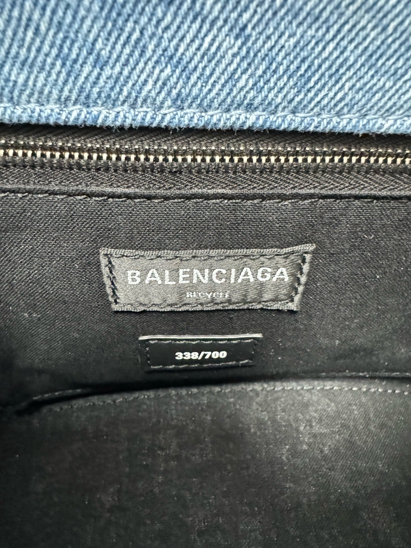 Balenciaga - Hourglass Patchwork Denim Top Handle Bag - Denim - Blue - (Small)