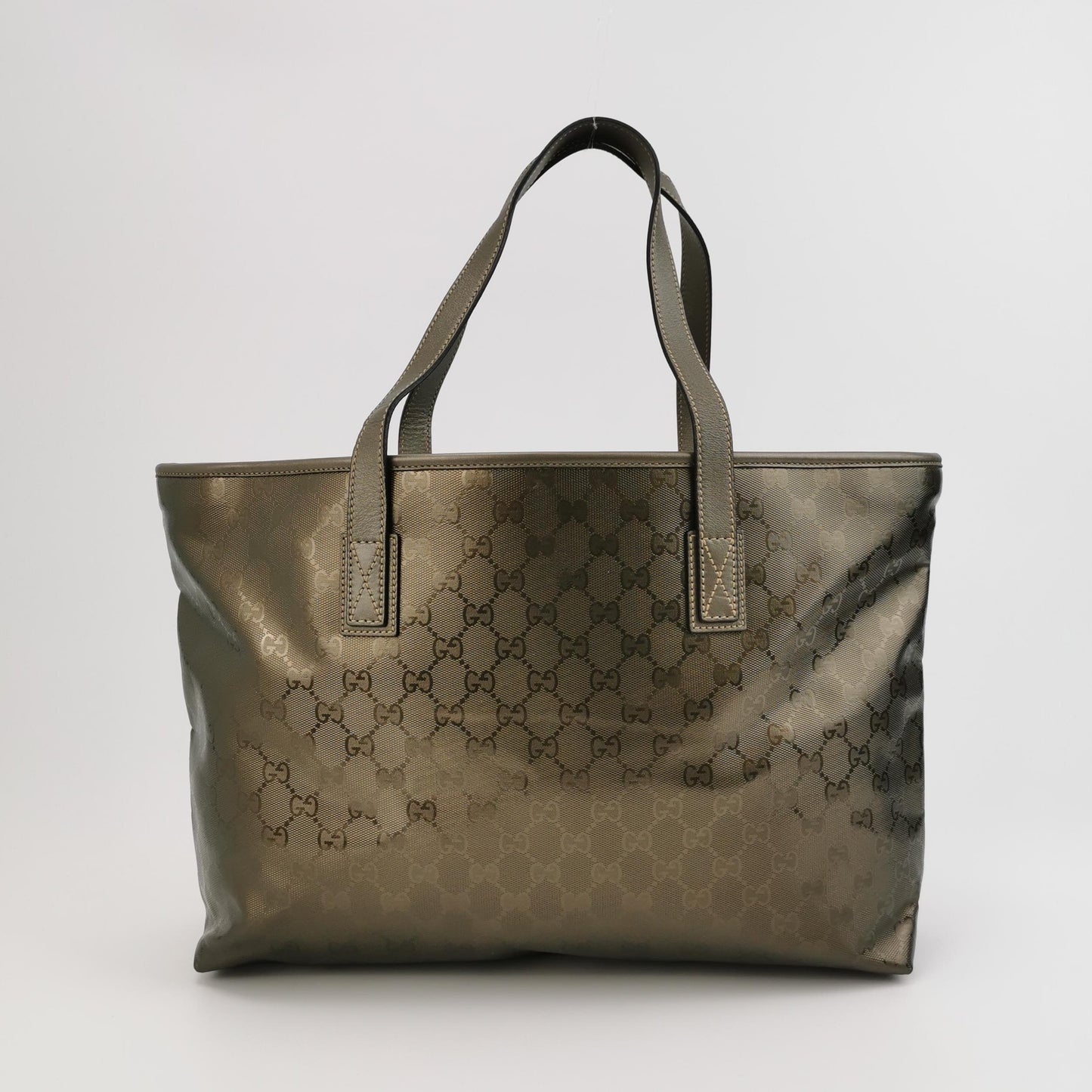 Gucci - GG Imprimé Tote - Coated canvas with leather trim - Metallic Bronze-Brown - (Medium)