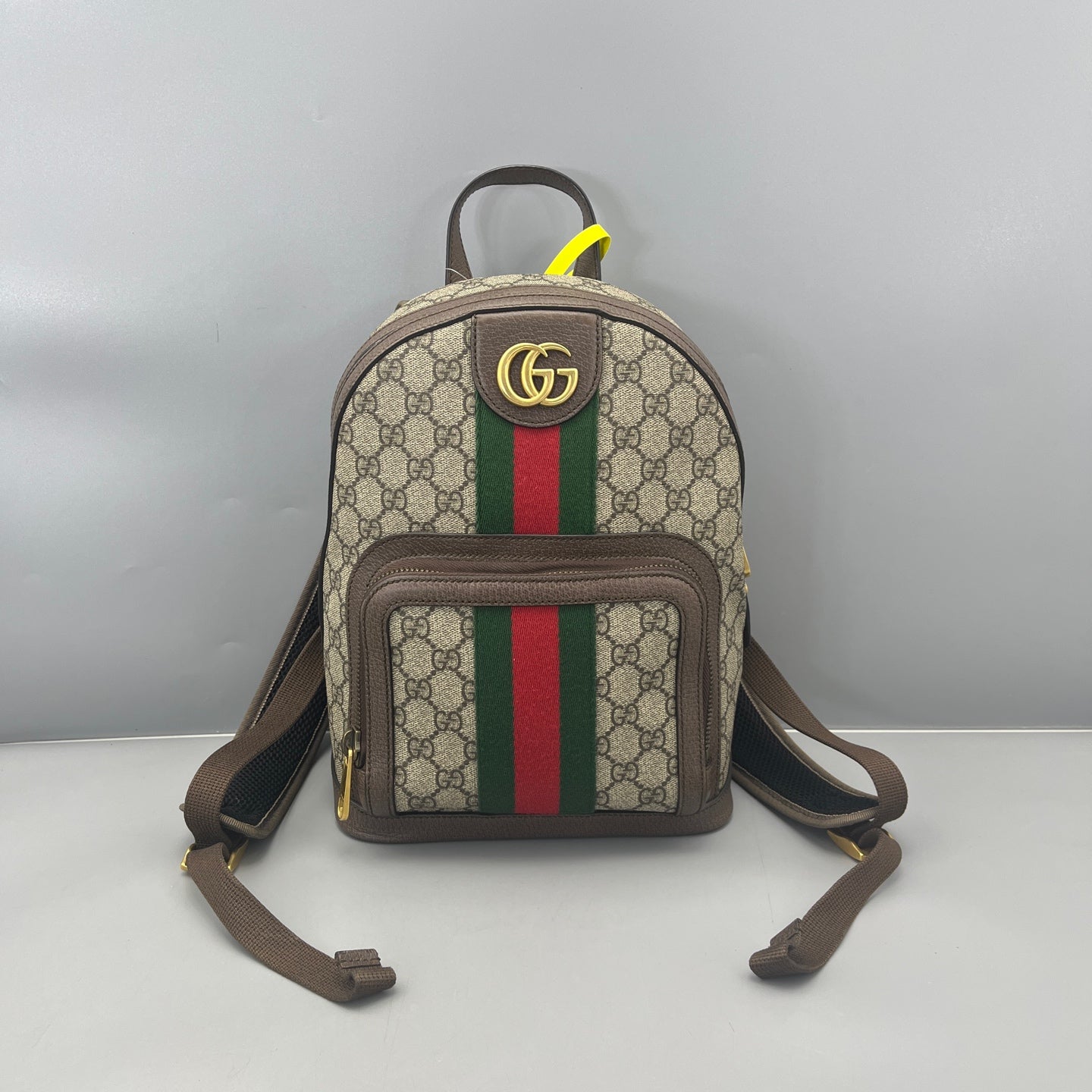 Gucci - Ophidia Backpack - GG Supreme canvas with leather trim - Brown - (small)
