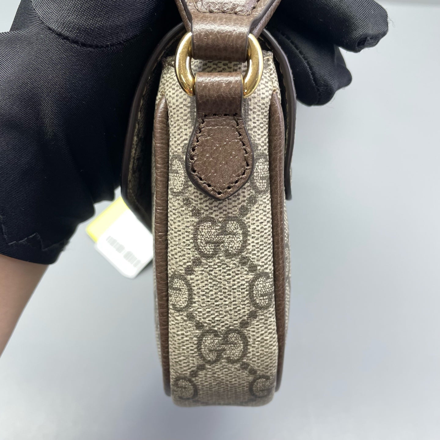 Gucci - Ophidia GG Supreme Envelope Bag - GG Supreme coated canvas with leather trim - Beige and Ebony with Red and Green Web - (mini)