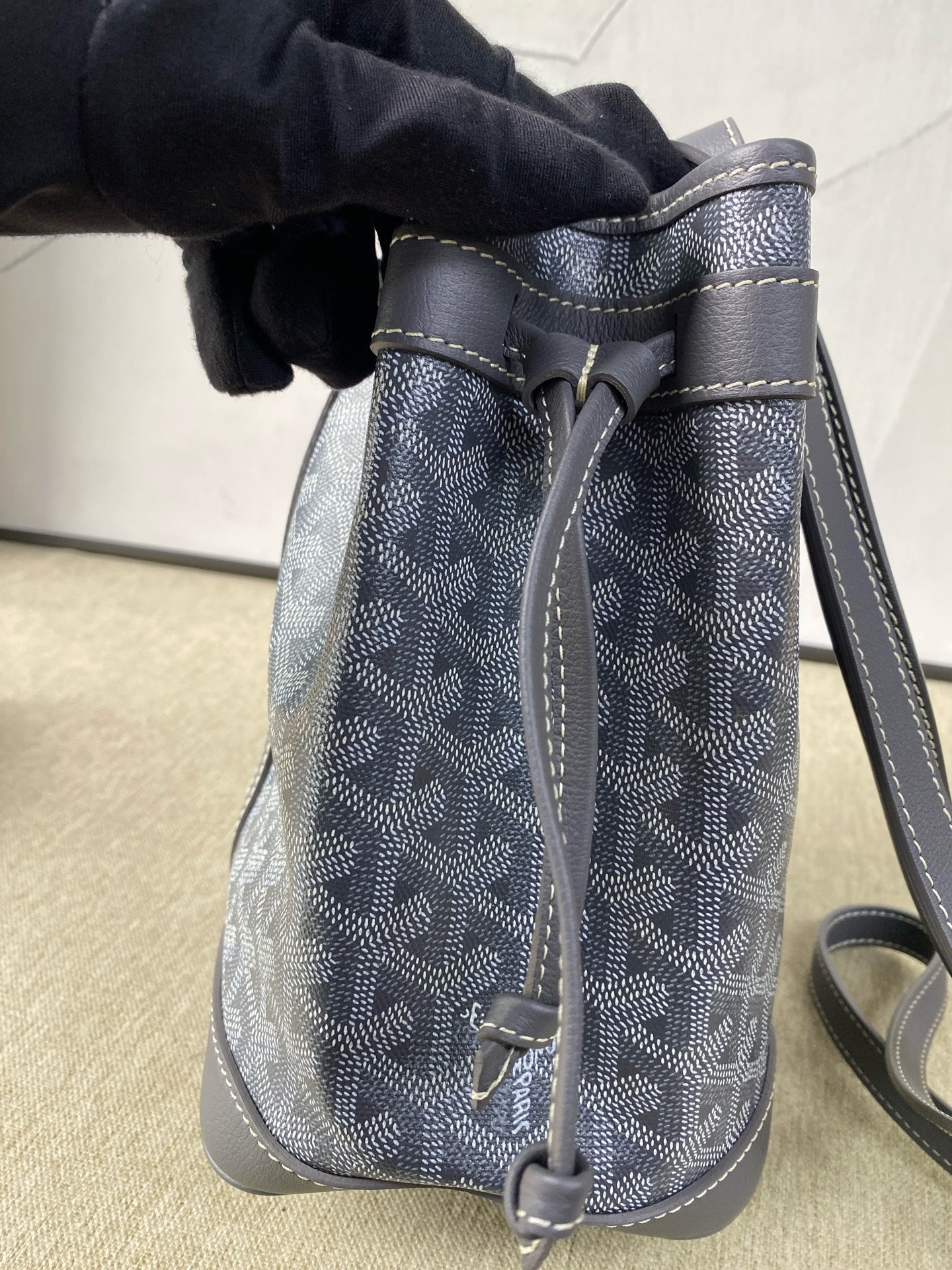 Goyard - Petite Flot PM - Goyardine canvas with leather trim - Grey - (mini)