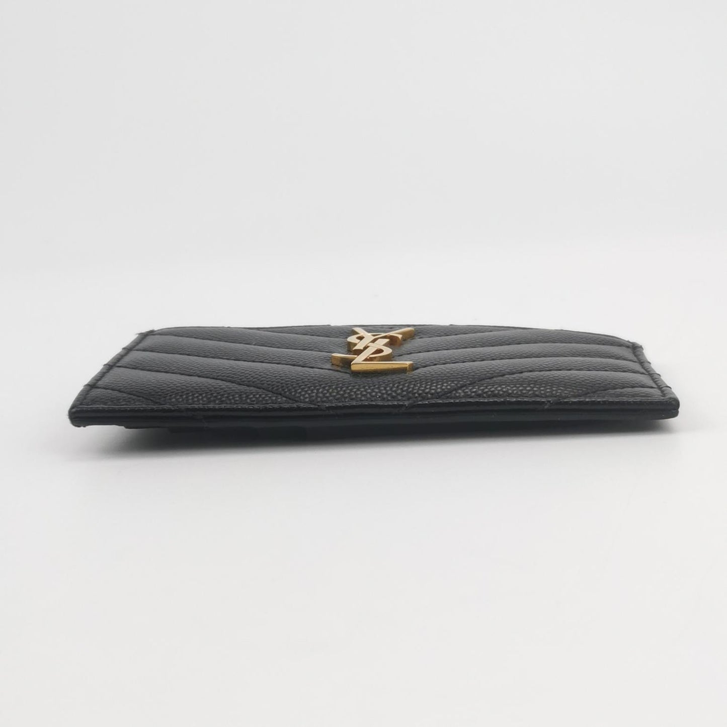 Saint Laurent - MONOGRAM MATELASSE Zippered Card Case 607915BOW011000 - Grained leather - Black - (Small)