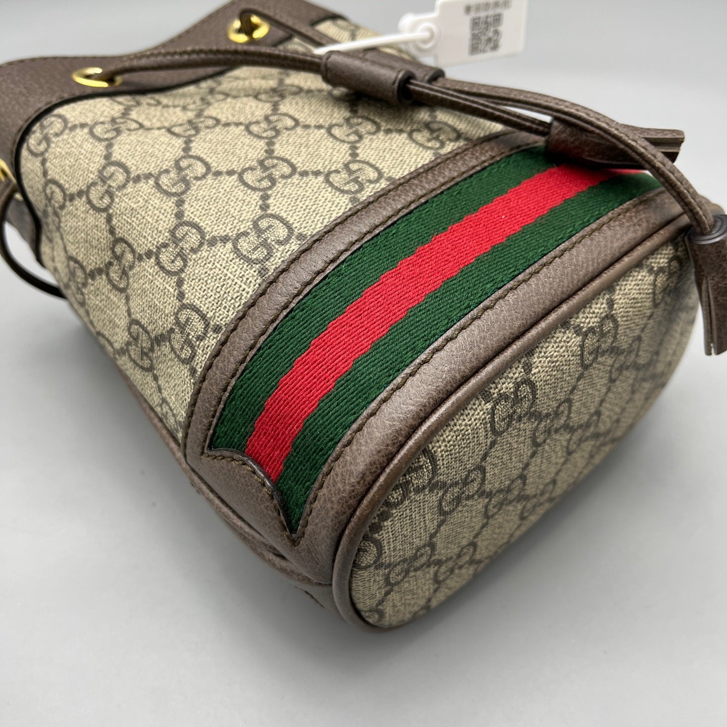 Gucci - Ophidia Mini Bucket Bag - GG Supreme canvas with leather trim - Brown - (mini)