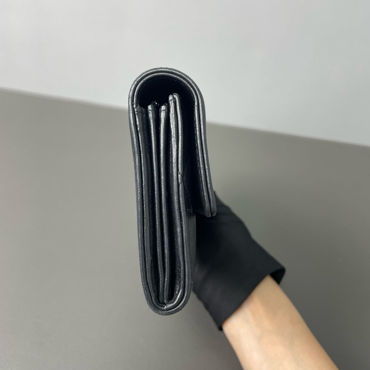 Chanel - Boy Chanel Long Wallet - Lambskin leather - Black - (medium)