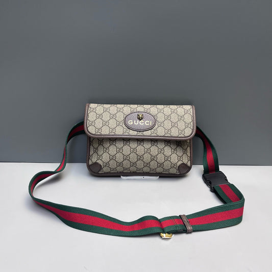 Gucci - Neo Vintage GG Supreme Belt Bag with Feline Head - GG Supreme coated canvas with leather trim - Beige - (small)