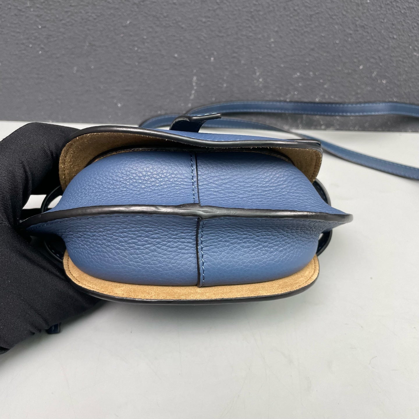 Loewe - Gate Mini Crossbody Bag - Grained calfskin leather exterior with suede lining - Navy - (mini)