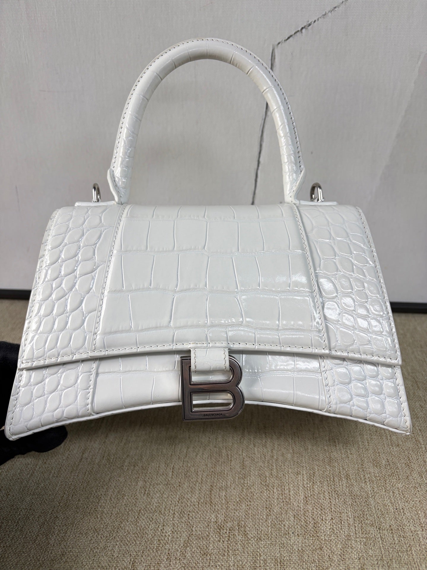 Balenciaga - Hourglass Top Handle Bag S - Cowhide leather - White - (Small)