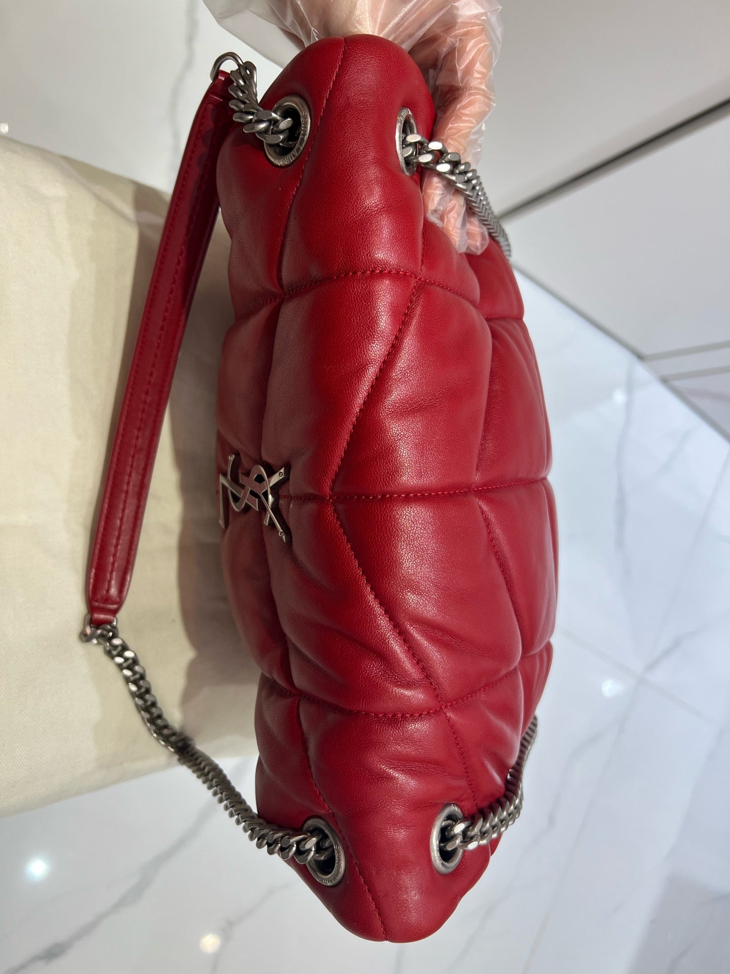 Saint Laurent - LouLou Puffer - Leather - Red - (small)