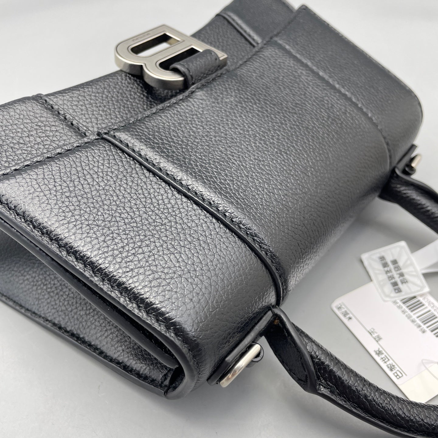 Balenciaga - Hourglass XS - Pebbled leather - Black - (mini)