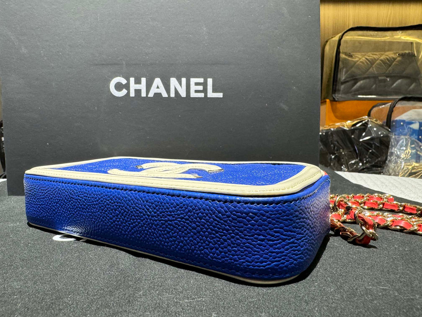 Chanel - Nautical Color-Block Camera Bag - Tweed and Grained Leather - Multicolour (Blue, White, Red) - (mini)